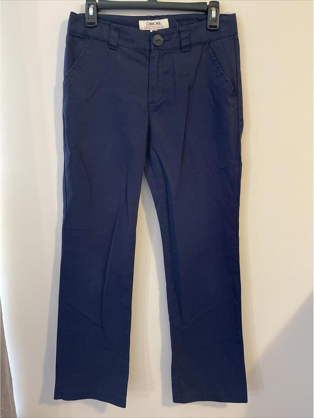Cherokee Ultimate School Uniforms Girls Size 10 Blue Flare Pants W/Pockets! M546